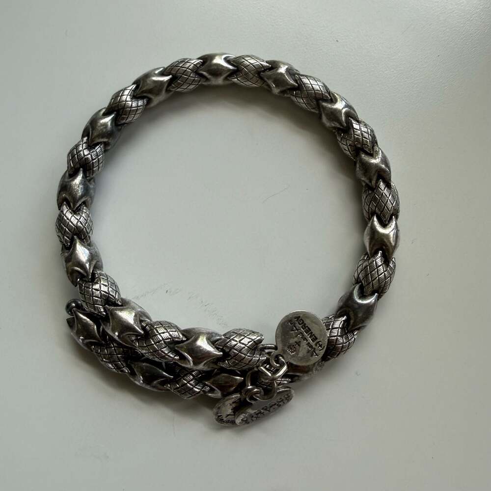 Alex and Ani Vintage 66 Empire Medina Deco Wrap Antique Silver Bracelet